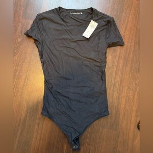 Abercrombie & Fitch Black Short Sleeve Bodysuit